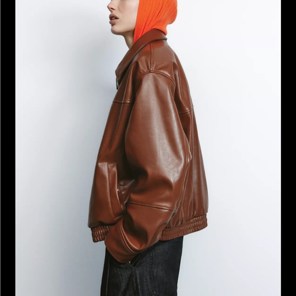 zara leather jacket (new)